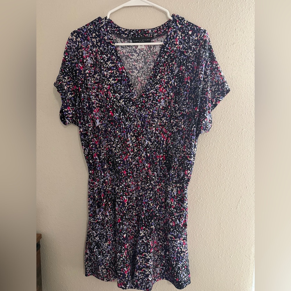 New York & Company Multicolor Printed Jumpsuit